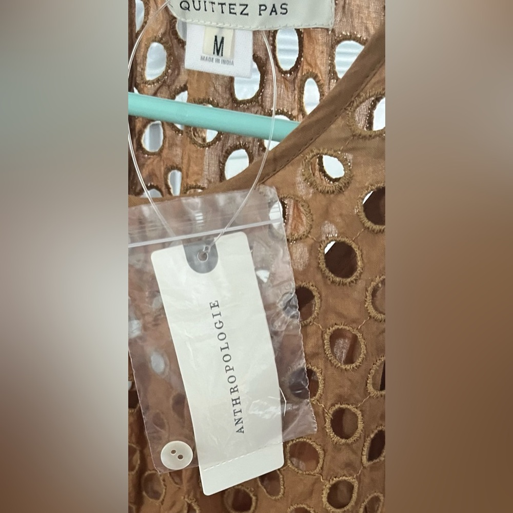 NE QUITTEZ PAS by Anthropologie Uptown Eyelet Midi Dress Size Medium NWT - Picture 10 of 13